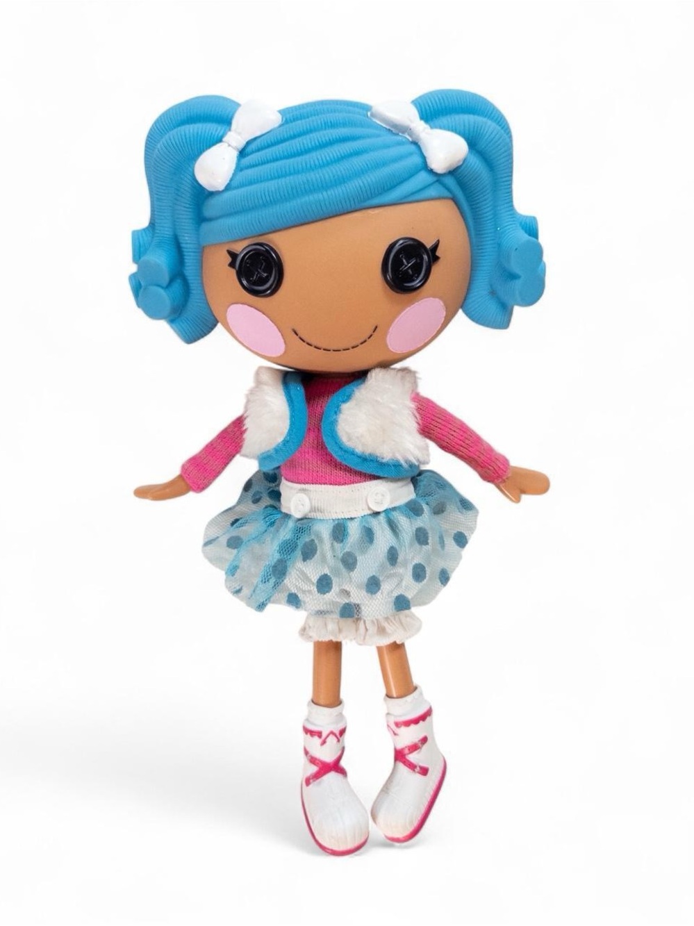 Lalaloopsy Mittens Fluff ‘N’ Stuff Doll Blue Hair Button Eyes (Pet Not Included)